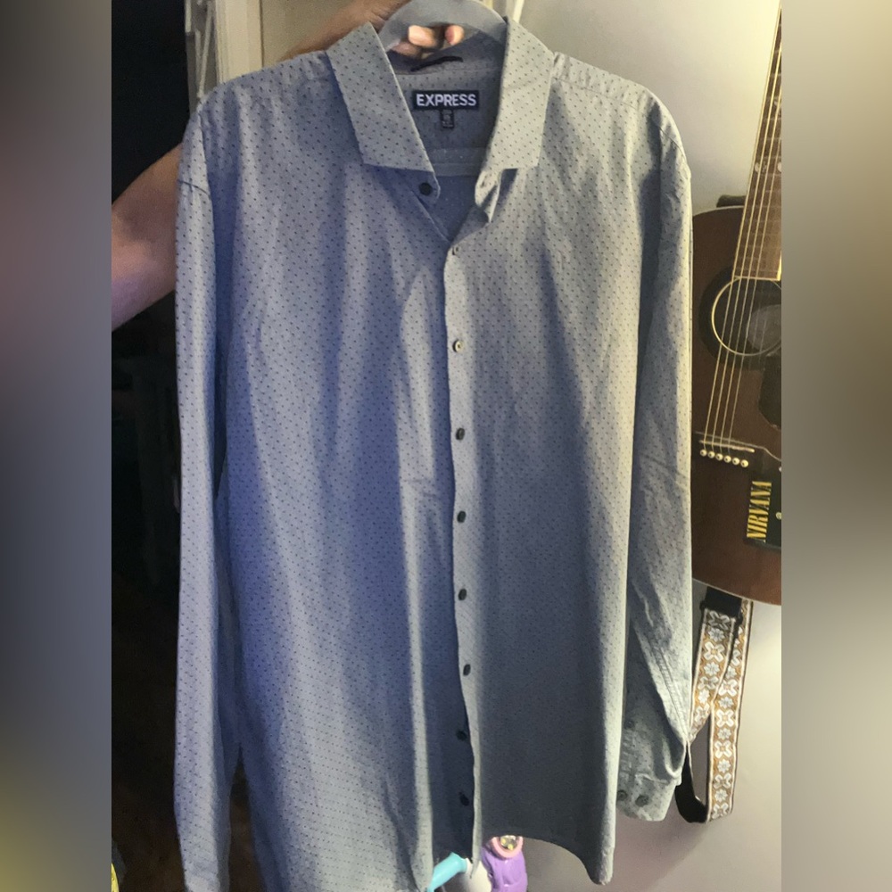Men’s Express Polka Dot Print Button down shirt